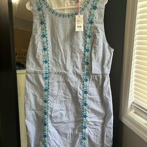 Vineyard Vines Blue and White Striped Dress